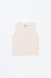 Avauma sleeveless baby tank top in vanilla cream – minimal design made of soft breathable cotton